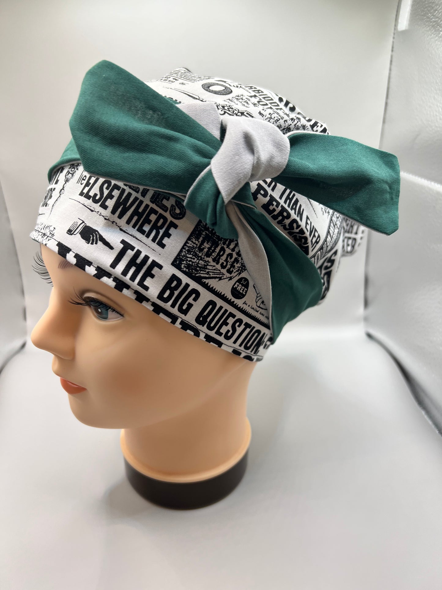 HP inspired Slytherin Double Sided Nurse Surgical Cap/Bonnet Size 1