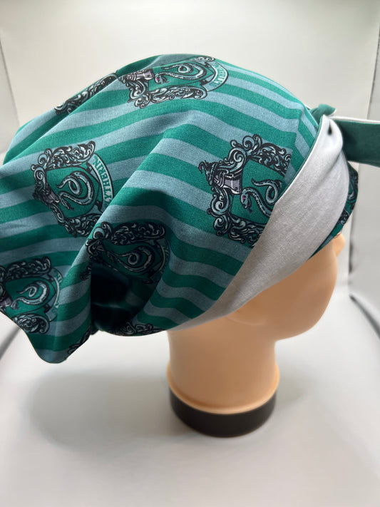 HP inspired Slytherin Double Sided Nurse Surgical Cap/Bonnet Size 1